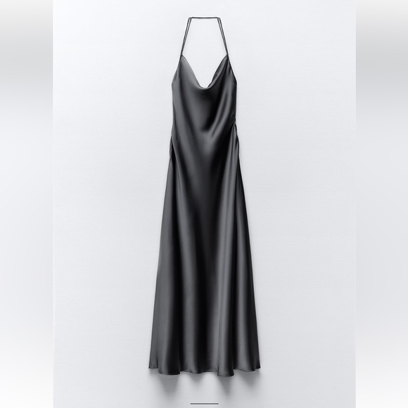 ZARA SATIN EFFECT SLIP DRESS - Picture 6 of 10